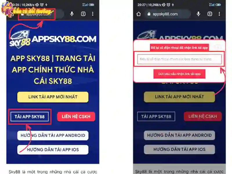 Hướng dẫn tải app Sky88 trên Android Hướng dẫn tải app Sky88 trên Android