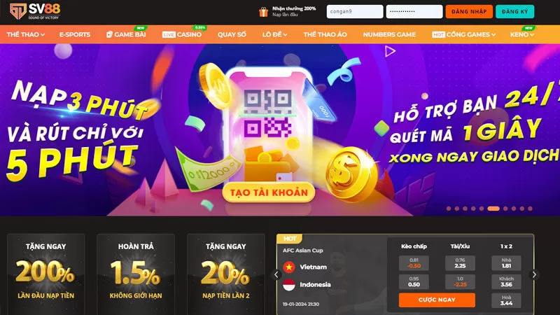 Nhà cái SV88 uy tín nhất trong cộng đồng game đổi thưởng Nhà cái SV88 uy tín nhất trong cộng đồng game đổi thưởng